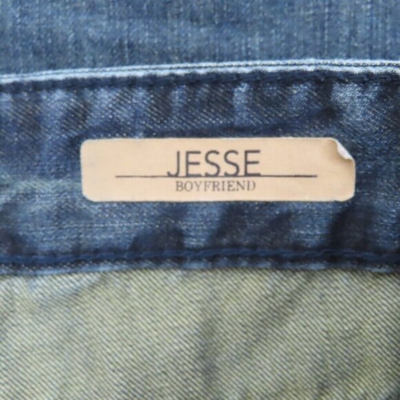 Dear John Womens 27 Jesse Boyfriend Distressed Roll Cuff Hem Denim Blue Jeans - Picture 8 of 12